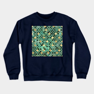 Mermaid Pattern Design Blue, Green and Gold Crewneck Sweatshirt